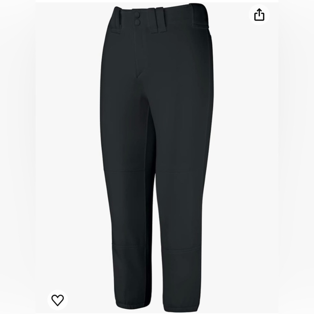 Brand new girls black softball or baseball pants - Mizuno size YM